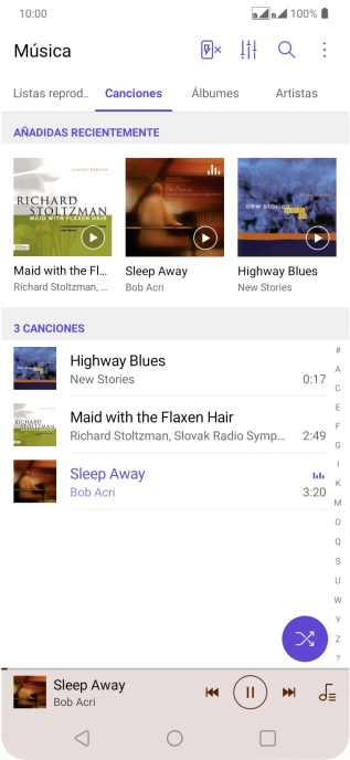 Pulsa el título de la canción en la parte inferior de la pantalla. Pulsa el título de la canción en la parte inferior de la pantalla.