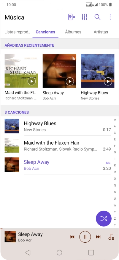 Pulsa el título de la canción en la parte inferior de la pantalla. Pulsa el título de la canción en la parte inferior de la pantalla.