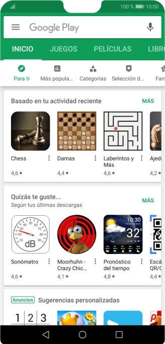 Desliza el dedo hacia la derecha desde la parte izquierda de la pantalla.