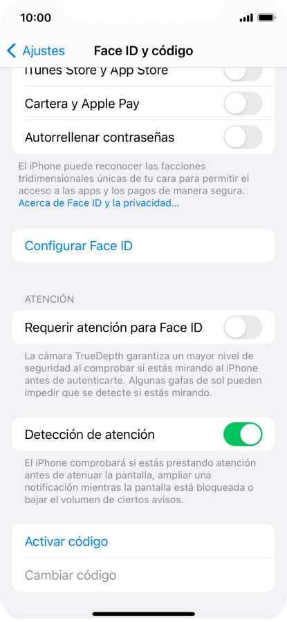 Pulsa Configurar Face ID. Pulsa Configurar Face ID.
