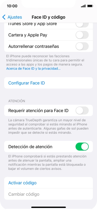 Pulsa Configurar Face ID. Pulsa Configurar Face ID.