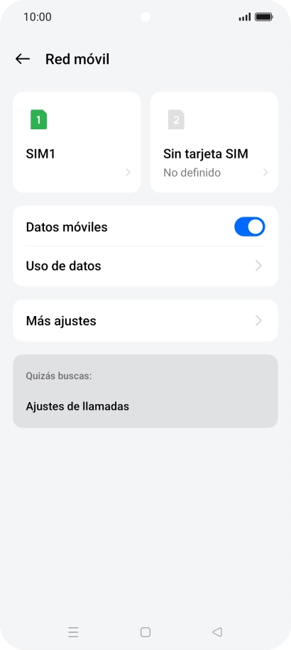 Pulsa el nombre de la tarjeta SIM. Pulsa el nombre de la tarjeta SIM.