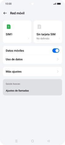 Pulsa el nombre de la tarjeta SIM. Pulsa el nombre de la tarjeta SIM.