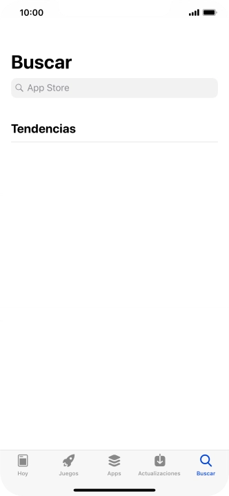 Pulsa en el campo de búsqueda e introduce el nombre o el tema de la app deseada. Pulsa en el campo de búsqueda e introduce el nombre o el tema de la app deseada.