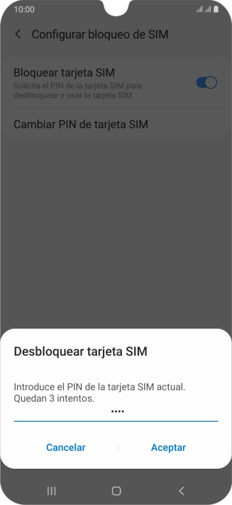 Introduce tu código PIN y pulsa Aceptar. Introduce tu código PIN y pulsa Aceptar.