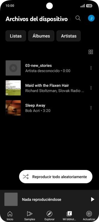 Pulsa el archivo de música deseado. Pulsa el archivo de música deseado.