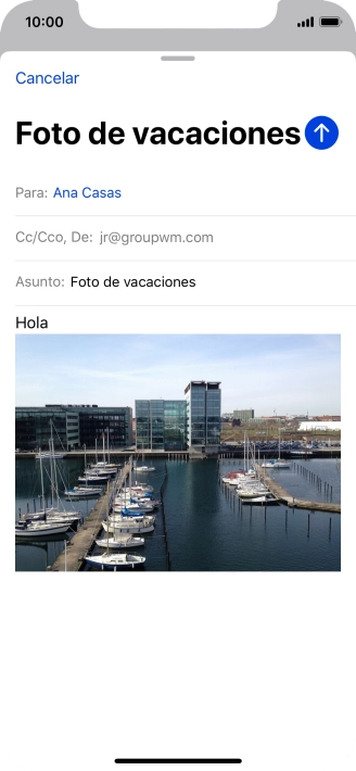 Pulsa el icono de enviar. Pulsa el icono de enviar.
