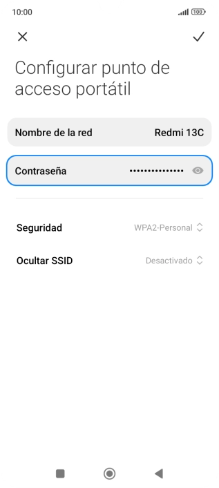 Pulsa Nombre de la red e introduce el nombre deseado de la conexión wifi