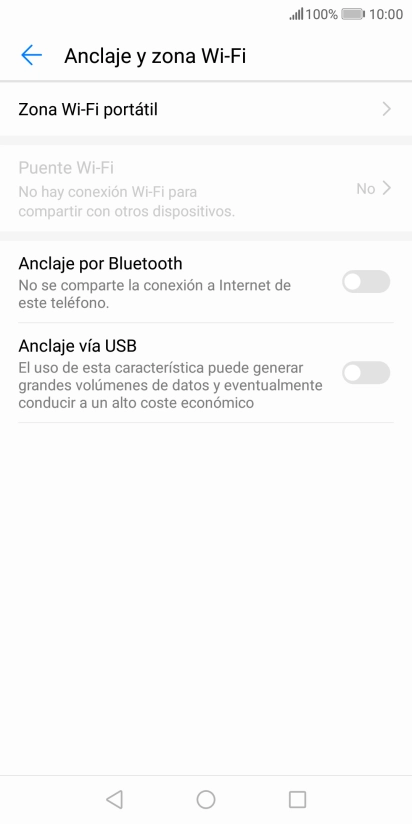 Pulsa Zona Wi-Fi portátil.