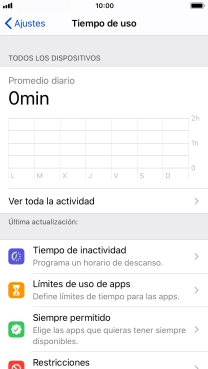 Pulsa Tiempo de inactividad.
