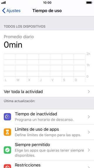 Pulsa Tiempo de inactividad. Pulsa Tiempo de inactividad.