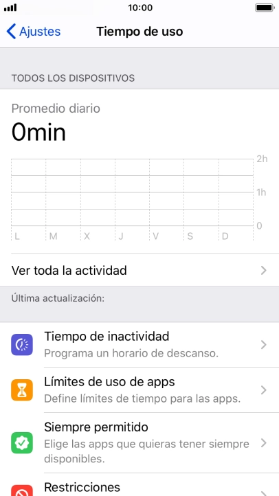 Pulsa Tiempo de inactividad. Pulsa Tiempo de inactividad.