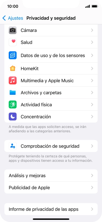 Pulsa Informe de privacidad de las apps. Pulsa Informe de privacidad de las apps.