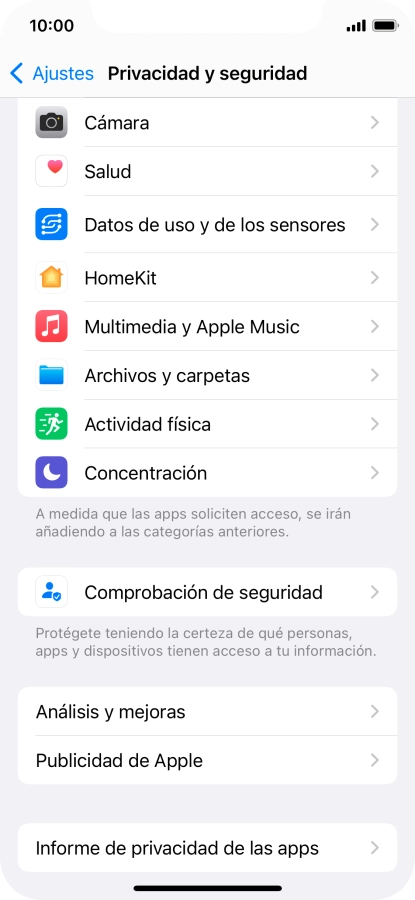 Pulsa Informe de privacidad de las apps. Pulsa Informe de privacidad de las apps.