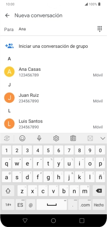 Pulsa el contacto deseado. Pulsa el contacto deseado.