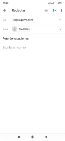 Pulsa en el campo de escritura y escribe el texto del correo electrónico. Pulsa en el campo de escritura y escribe el texto del correo electrónico.