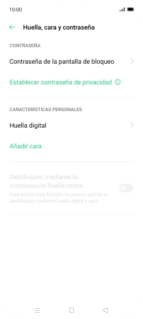 Pulsa Huella digital e introduce el código de seguridad extra que has creado anteriormente. Pulsa Huella digital e introduce el código de seguridad extra que has creado anteriormente.