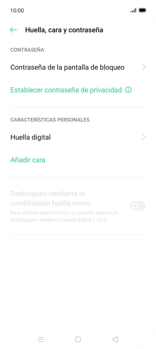 Pulsa Huella digital e introduce el código de seguridad extra que has creado anteriormente. Pulsa Huella digital e introduce el código de seguridad extra que has creado anteriormente.