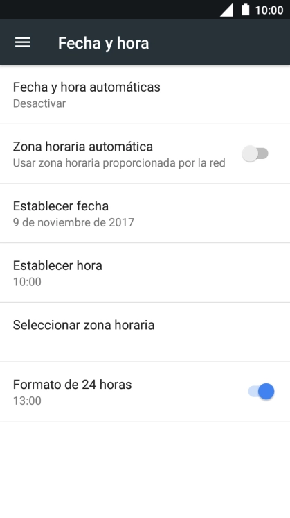 Pulsa Fecha y hora automáticas. Pulsa Fecha y hora automáticas.