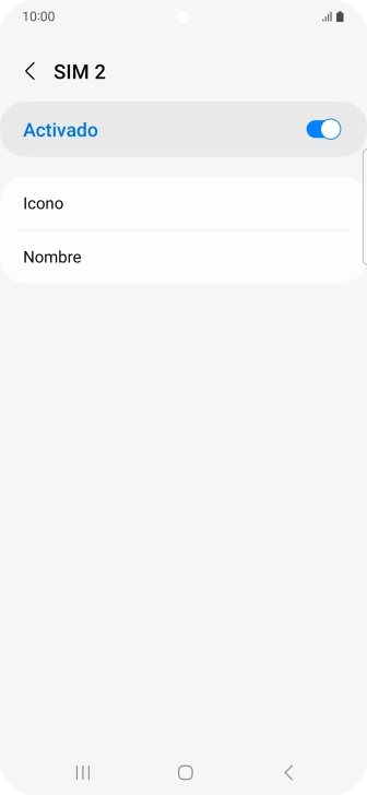 Pulsa el indicador para activar o desactivar el uso de la tarjeta SIM. Pulsa el indicador para activar o desactivar el uso de la tarjeta SIM.