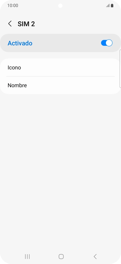 Pulsa el indicador para activar o desactivar el uso de la tarjeta SIM. Pulsa el indicador para activar o desactivar el uso de la tarjeta SIM.