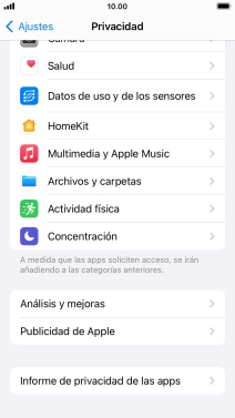 Pulsa Informe de privacidad de las apps. Pulsa Informe de privacidad de las apps.