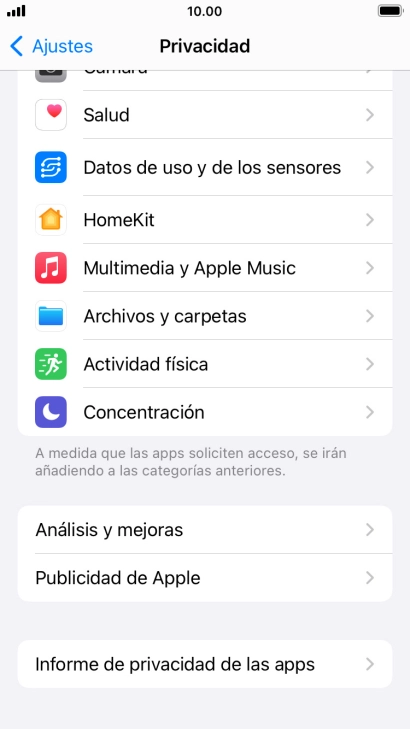 Pulsa Informe de privacidad de las apps. Pulsa Informe de privacidad de las apps.