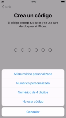 Sigue las indicaciones de la pantalla para activar el uso del código de seguridad o pulsa No usar código. Sigue las indicaciones de la pantalla para activar el uso del código de seguridad o pulsa No usar código.