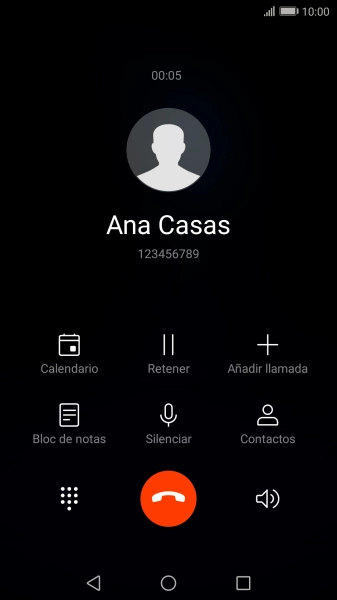 Pulsa el icono de finalizar llamada. Pulsa el icono de finalizar llamada.