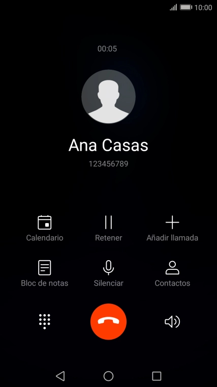Pulsa el icono de finalizar llamada. Pulsa el icono de finalizar llamada.