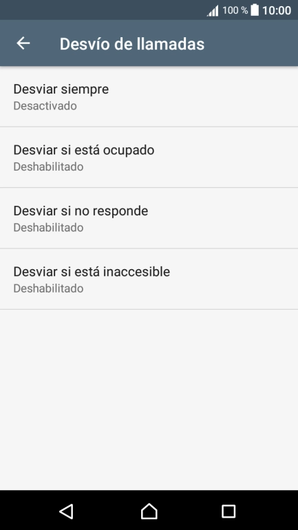 Pulsa el tipo de desvío deseado.