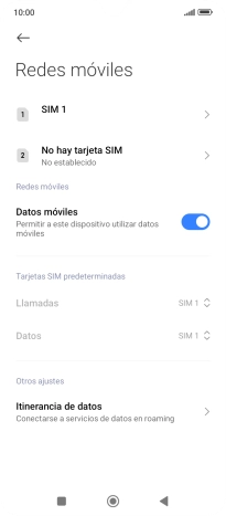 Pulsa el nombre de la tarjeta SIM. Pulsa el nombre de la tarjeta SIM.