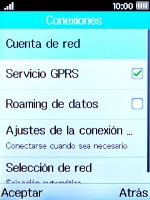 Selecciona Servicio GPRS para activar o desactivar la función.