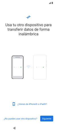 Sigue las indicaciones de la pantalla para transferir contenido desde otro teléfono. Sigue las indicaciones de la pantalla para transferir contenido desde otro teléfono.
