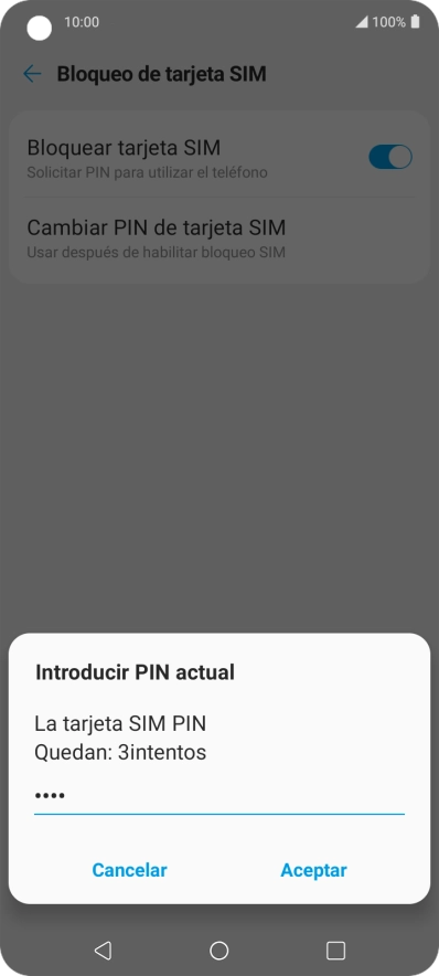 Introduce tu código PIN y pulsa Aceptar. Introduce tu código PIN y pulsa Aceptar.