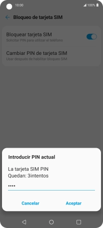 Introduce tu código PIN y pulsa Aceptar. Introduce tu código PIN y pulsa Aceptar.