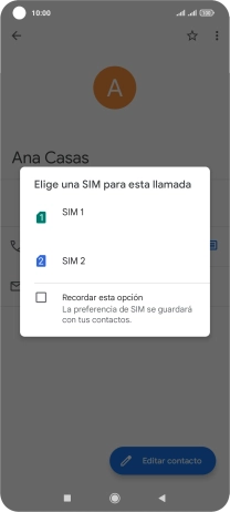 Pulsa la tarjeta SIM deseada. Pulsa la tarjeta SIM deseada.