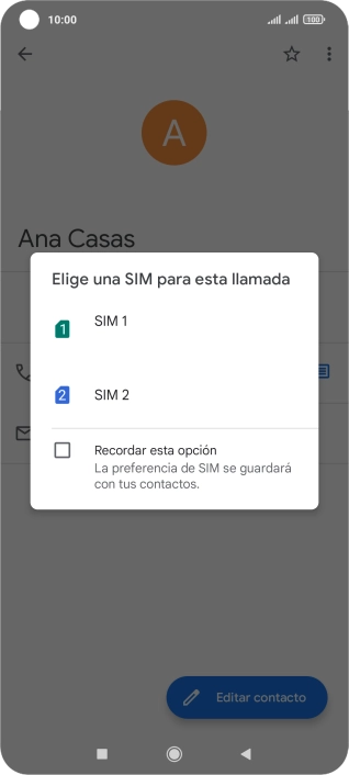 Pulsa la tarjeta SIM deseada. Pulsa la tarjeta SIM deseada.