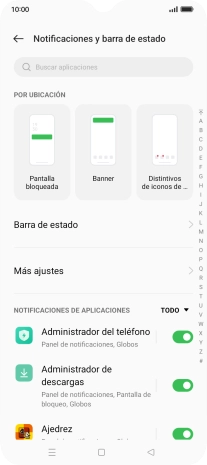 Pulsa el indicador junto a las apps deseadas para activar o desactivar la función. Pulsa el indicador junto a las apps deseadas para activar o desactivar la función.