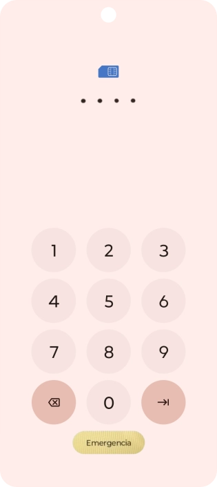 Si lo solicita el teléfono, introduce el código PIN y pulsa la flecha hacia la derecha. Si lo solicita el teléfono, introduce el código PIN y pulsa la flecha hacia la derecha.