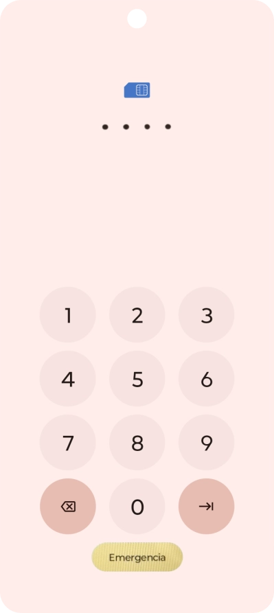 Si lo solicita el teléfono, introduce el código PIN y pulsa la flecha hacia la derecha. Si lo solicita el teléfono, introduce el código PIN y pulsa la flecha hacia la derecha.