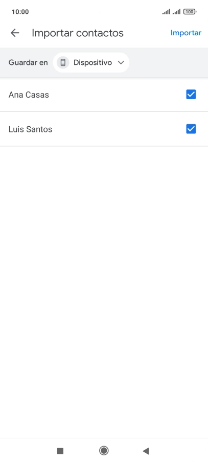 Pulsa en el campo junto a los contactos deseados. Pulsa en el campo junto a los contactos deseados.