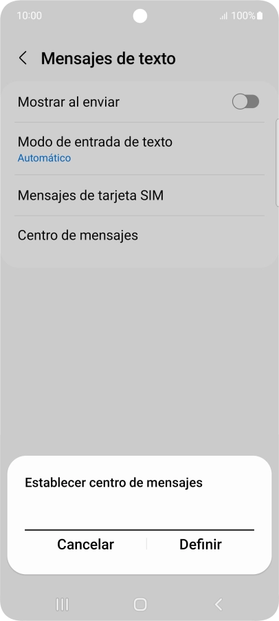 Introduce +34607003110 y pulsa Definir. Introduce +34607003110 y pulsa Definir.