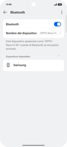 Pulsa el dispositivo Bluetooth deseado y sigue las indicaciones de la pantalla para vincular el dispositivo al teléfono. Pulsa el dispositivo Bluetooth deseado y sigue las indicaciones de la pantalla para vincular el dispositivo al teléfono.
