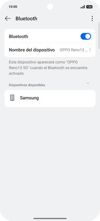Pulsa el dispositivo Bluetooth deseado y sigue las indicaciones de la pantalla para vincular el dispositivo al teléfono. Pulsa el dispositivo Bluetooth deseado y sigue las indicaciones de la pantalla para vincular el dispositivo al teléfono.
