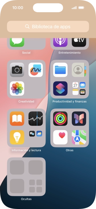La app está ahora en la carpeta Ocultas en la biblioteca de apps. La app está ahora en la carpeta Ocultas en la biblioteca de apps.