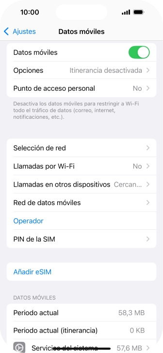 Pulsa Red de datos móviles. Pulsa Red de datos móviles.