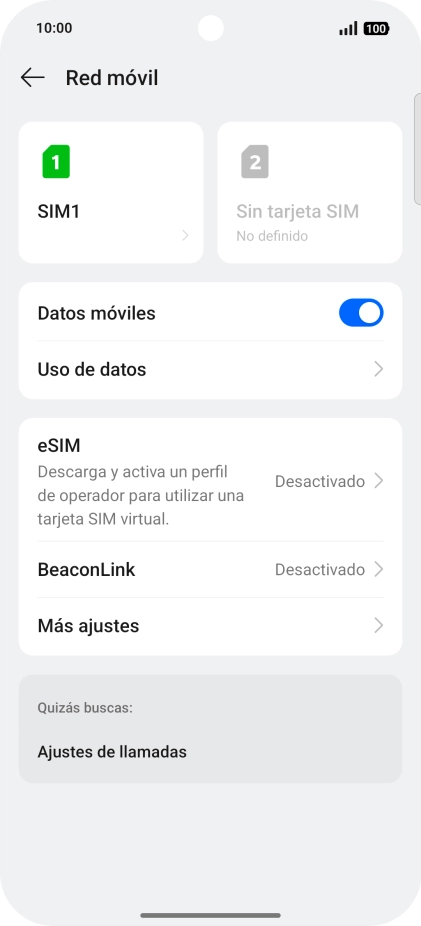Pulsa el nombre de la tarjeta SIM. Pulsa el nombre de la tarjeta SIM.