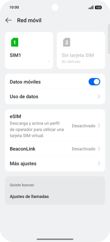Pulsa el nombre de la tarjeta SIM. Pulsa el nombre de la tarjeta SIM.
