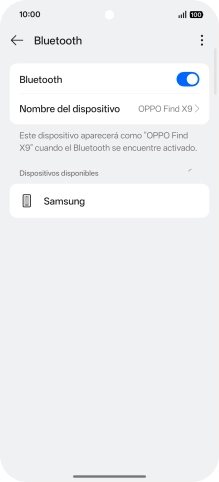 Pulsa el dispositivo Bluetooth deseado y sigue las indicaciones de la pantalla para vincular el dispositivo al teléfono. Pulsa el dispositivo Bluetooth deseado y sigue las indicaciones de la pantalla para vincular el dispositivo al teléfono.